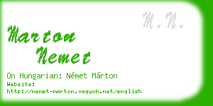 marton nemet business card