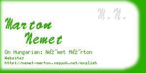 marton nemet business card